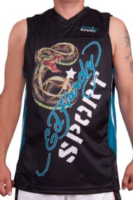 Ed Hardy Mens Dragon Shooter Sport Tank Top - Black