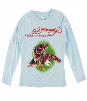 Ed Hardy Toddlers Eagle T-Shirt - Light Blue - The Ed Hardy Kids T-Shirt is a Great T-shirt in what your kids will look ravishing. This shirt features original ED Hardy graphics,crew neck and Long sleeves.