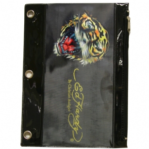 Ed Hardy Edie Tiger 3D Pencil Pouch - Black - This Ed HardyTiger3DPencilPouch makes a great gift for your child - or simply for the Ed Hardy fan. This super cute Ed Hardy casefeatures the all overgraphic design in 3Dand zipper closure to keep your belongings safe and secure. It also features holes to clip it into your binder. Your little princess will be thrilledand will definitely steal the show in school.