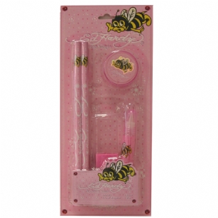Ed Hardy Emma Pencil Set For Girls - Pink - It's time for back-to-school shopping be as fashionable with school supplies as with clothing with this Ed HardyEmma Pencil Set for Girls. The set includes 4 pencils, 1 pencil sharpener, 1 Eraser, 1 Glue with bee detail and ed hardy signature.Ed Hardymakes homework fun with this super-cute Pencil set.