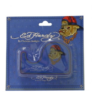 Ed Hardy  Luna Bulldog Tape For Boys - Blue - It's time for back-to-school shopping be as fashionable with school supplies as with clothing with this Ed HardyLuna Bulldog Tape forBoys.This tape is in ablue Ed Hardy holder ,has a safe plastic cutting edge and is invisible on paper.This tape will keep your crafts too perfection!