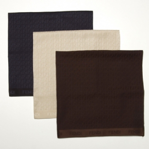 Fendi Bandana Small FF Logo Cotton Scarf - Add a soft touch to your favorite outfits with this beautiful Fendi soft cotton scarf. The Fendi Small FF Logo Cotton Scarf adds a charming look with a designer touch. Tie it around your neckas a neckerchief or as a handkerchief to add a finishing touch to a well dressed outfit. This scarf adds a perfect finishing touch for a young adults.