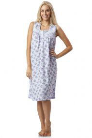 Casual Nights Women's Floral Embroidered Sleeveless Nightgown - Purple