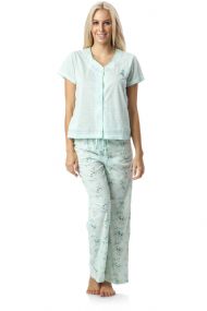 Casual Nights Women's Pointelle Short Sleeve Pajama Set - Green