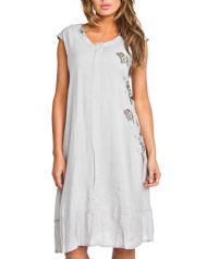 Style NY Women's Plaid Inlay Cap Sleeve Artist Fashion Dress - Grey