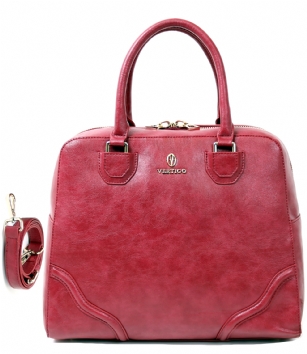 Vertigo Paris Darci Large Satchel Bag - Red - Vertigo Paris brings us exciting bags for the dedicated fashionista. The fabulous Vertigo Darci Large Satchel has plenty of space for everything and plenty of style for anything. Features, faux leather exterior, a top-zip closure, removable adjustable shoulder cross-body strap, polished Signature Logo at front and two rolled top handles with 6" drop, fully lined fabric interior with slip and back wall zip pocket, includes dust bag. Bag Measures: 13.5" x 11.5" x 6" (WxHxD). Large Enough tohold your small laptop or Ipad, This bag Will become your "go-to" bag for running errands. It can be carried by hand or across the body for double the styling funVertigo Paris Designed in Los Angeles - Vertigo's product line includes every lady's wardrobe staples including dresses, tops, trousers, skirts and handbags, the brand that presents the feminine yet modern and clean-out collection without breaking the bank!
