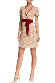 Vertigo Paris Women's Printed Short Sleeve Faux-Wrap Dress - Ditsley