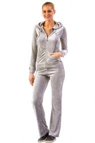 Vertigo Paris Logo Velour Lounge Tracksuit Jog Set - Grey