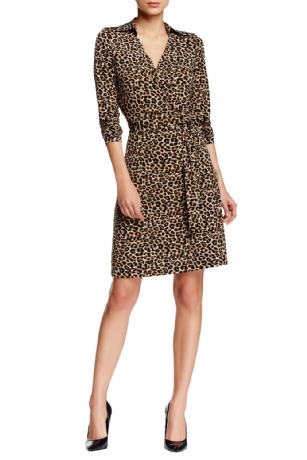 Vertigo Paris Women's Printed Long Sleeve Wrap Dress - Cheetah -  There's nothing quite as versatile as this Vertigo Paris Printed Wrap Dress. Made out of comfortable poly spandex fabric. Featuring wrap front with attached self tie belt, long sleeves, surplice neckline, spread collar and allover printed pattern. Approx. 37.5" in from shoulder to hem.Lightweight and soft to the touch, It will see you through the work day with class and comfort. Vertigo Paris Designed in Los Angeles - Vertigo's product line includes every lady's wardrobe staples including dresses, tops, trousers, skirts and handbags, the brand that presents the feminine yet modern and clean-out collection without breaking the bank!