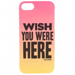 Juicy Couture Wish You Were Here iPhone 5/5s Case - The Juicy Couture iphone 5/5s Case isa must have fashion accessory for your wireless lifestyle. It features include form-fitting case designed to perfectly fit your device, Durable, protects your handheld from scratches and bumps and have access to all parts and functions. It's a soft texture, with juicy couture Wish you were here exterior. Would make a great gift idea.