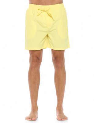 Ashford & Brooks Men's Swim Trunk Quick Dry Beach Shorts with Pockets - Pastel Yellow -  Get ready to make a splash with our stylish Ashford & Brooks swim shorts! Whether you're hitting the beach or lounging by the pool, these shorts are the perfect choice for any aquatic adventure. Made from ultra-soft 100% Nylon fabric designed with a roomy relaxed fit, our swim shorts are designed to be both comfortable and durable, so you can enjoy your time in the water without worrying about wear and tear.Our swim shorts come in a variety of colors and designs, so you can find the perfect pair to match your personal style. Featuring Elasticized waist and drawstring bow tie closure for easy pull on and added comfort, and 2 side seam pockets, approx. 5" inseam length and 13" rise length. From bold prints to classic solids, we have something for everyone. Plus, our shorts are designed with practical features like pockets and adjustable waistbands, so you can keep your essentials close at hand and get a custom fit.So, what are you waiting for? Dive into summer with our swim shorts and make a splash wherever you go! 