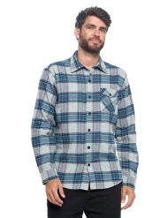 Ashford & Brooks Mens Flannel Button Down Plaid Long Sleeve Casual Shirt - Grey Red Teal Plaid