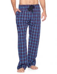 Ashford & Brooks Mens Woven Sleep Pants - Blue/Burgundy