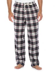 Ashford & Brooks Mens Super Soft Flannel Plaid Pajama Sleep Pants - Grey Stone Burgundy Plaid