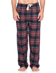 Ashford & Brooks Mens Super Soft Flannel Plaid Pajama Sleep Pants - Black Stewart Plaid