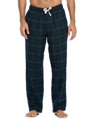 Ashford & Brooks Mens Super Soft Flannel Plaid Pajama Sleep Pants - Blackwatch Plaid