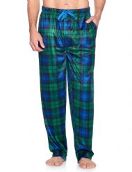 Ashford & Brooks Men's Mink Fleece Sleep Lounge Pajama Pants - Blackwatch