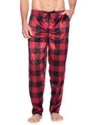 Ashford & Brooks Men's Mink Fleece Sleep Lounge Pajama Pants - Red Buffalo Check