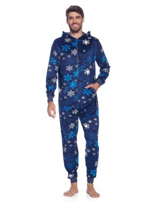 Adults Fleece Hooded Onesie Pajamas for Men