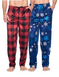 Ashford & Brooks Men's Mink Fleece Sleep Lounge Pajama Pants 2 Pack - Pack 11