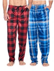 Ashford & Brooks Men's Mink Fleece Sleep Lounge Pajama Pants 2 Pack - Pack 7