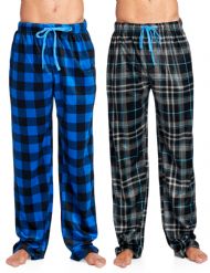 Ashford & Brooks Men's Mink Fleece Sleep Lounge Pajama Pants 2 Pack - Pack 6