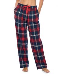 Ashford & Brooks Women's Super Soft Flannel Plaid Pajama Sleep Pants - Red Navy Plaid