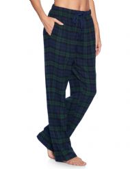 Ashford & Brooks Women's Super Soft Flannel Plaid Pajama Sleep Pants - Blackwatch Plaid