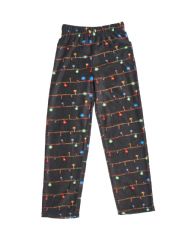 Ashford & Brooks Junior Micro Fleece Sleep Lounge Pajama Pants - Black Holiday Lights
