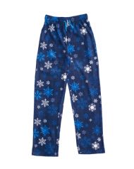 Ashford & Brooks Junior Micro Fleece Sleep Lounge Pajama Pants - Navy Frozen Snowflake