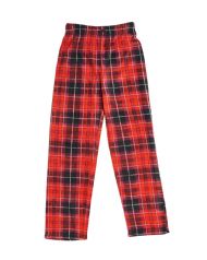 Ashford & Brooks Junior Micro Fleece Sleep Lounge Pajama Pants - Red Black Plaid