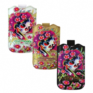 Ed Hardy iPhone Beautiful Ghost Sleeve With Full Tab Case - The Ed HardyiPhoneBeautiful GhostSleeve with Full Tab Caseisa must have fashion accessory for your wireless lifestyle. It features include form-fitting case designed to perfectly fit your device, protects your handheld from scratches and bumps and includes built in tab to help slide iphone out easily.It also has the Original Ed Hardy graphics and has printed text with the words"Love Kills Slowly" and "Ed Hardy by Christian Audigier". This Ed Hardy iPhone sleeve case would make a great gift idea.