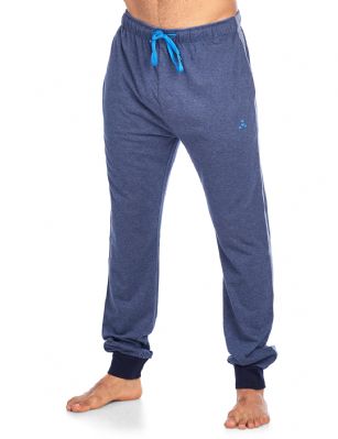 Balanced Tech Men's Jersey Knit Jogger Lounge Pants - Dark Denim - The Balanced Tech Men's Jersey Knit Sweatpants blends style with comfort. Constructed from lightweight 60% Cotton/ 40% Polyester fabric that's super soft and comfortable, it's a must to have in any active lounge wardrobe! Wear it as a layering piece, to workout, around the house or to sleep in. This easy lounge jogger takes comfort to the next level. Featuring elasticized waist with contrast color drawstring, 2 side pockets, cuffed ankles, tag-less construction, non-functional fly and logo detail. Pant measures: Approx. 29" to 30" inch inseam, varies according to size. Stretch construction improves mobility while maintaining its shape. It'll keep you cool and comfortable throughout.About the Brand - Balanced Tech designed in USA, is an activewear brand that infuses technology, Driven by the latest trends with style and comfort for everyday goals and challenges. Whether you are working up a serious sweat or hanging out on a Sunday, you can always look and feel great with Balanced Tech!