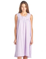 Casual Nights Women's Fancy Lace Trim Sleeveless Nightgown - Dot Purple