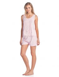 Casual Nights Women's Sleeveless Tank and Pajama Shorts Set - Pink