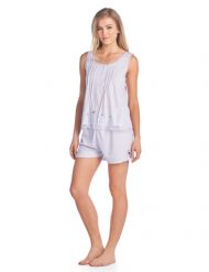 Casual Nights Women's Sleeveless Tank and Pajama Shorts Set - Purple