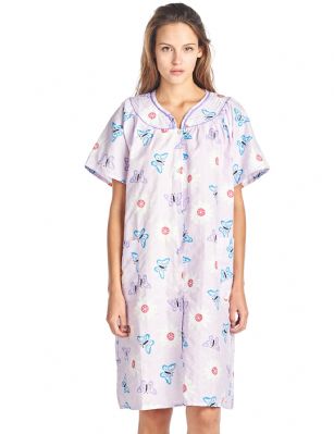 Casual Nights Women's Floral Woven Snap-Front Lounger House Dress - Purple - This fresh and Feminine Short Sleeve Housecoat Duster from Casual Nights Lounge and Sleepwear Collection, designed in floral pattern. House-dress Features: 60% Cotton, 40% Polyester Woven constructions, V-neckline, colored piping detail, 2 handy pockets, hits above the knee approx. 38 length, easy snap front closure sets this muumuu lounger apart from the rest, A comfortable fit to throw over your clothes while cleaning and cooking, wear around the house as day dress or to sleep in. Beautiful enough for special occasions, yet comfortable enough for every day. 