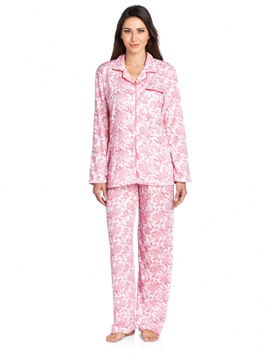 Casual Nights Women's Long Sleeve Floral Pajama Set - Pink - Please use our size chart to determine which size will fit you best, if your measurements fall between two sizes we recommend ordering a larger size as most people prefer their sleepwear a little looser.Small: Measures US Size 4-6, Chests/Bust 35-38" Medium: Measures US Size 8-10, Chests/Bust 37-40" Large: Measures US Size 12-14, Chests/Bust 38-42" X-Large: Measures US Size 14-16, Chests/Bust 42-44" XX-Large: Measures US Size 16-18, Chests/Bust 44-46" 3X-Large: Measures US Size 22, Chests/Bust 46-484X-Large: Measures US Size 24, Chests/Bust 50-54"Soft and lightweight Knit Pajamas in a fun floral pattern, coziest pajamas you'll ever own. Features Button closure, Piped finish, elastic drawstring waist and open pocket. These pjs offer comfortable straight fit perfect for sleeping or curling up on the couch to watch a movie.<