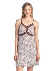 Casual Nights Women's Sleepwear Slip Nightgown Chemise Nighty - Brown