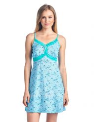 Casual Nights Women's Sleepwear Slip Nightgown Chemise Nighty - Turquoise