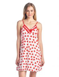 Casual Nights Women's Sleepwear Camisole Nightshirt Nightie - Red Hearts