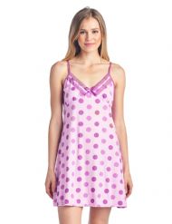 Casual Nights Women's Sleepwear Camisole Nightshirt Nightie - Lilac Dots