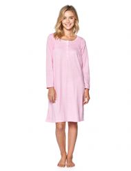 Casual Nights Women's Stars Pintucked Long Sleeve Nightgown - Pink