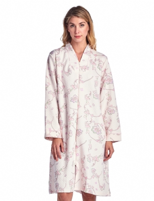 Casual Nights Women's Floral Print Zipper Front Quilted Robe - Pink - This cozy warm Zip Front Quilted Robe from Casual Nights, Exceptionally lightweight bathrobe made from poly fleece smooth to the touch fabric. Housecoat features; Long sleeves, quilted design, floral print, side seam pockets, front zip closure measures 28" inches makes the shower robe easy to wear. Measures approx. 39" from shoulder to hem. Perfect for spas, shower houses, dorms, pools, gyms, bathrooms, lounging, changing and more. Excellent Gift Idea.