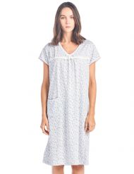 Casual Nights Women's Cotton Floral Short Sleeve Nightgown - Purple