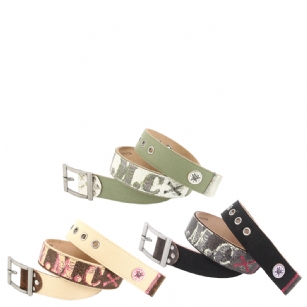 Ed Hardy EH3345 Womens Salute Canvas/Leather Belt - The Ed Hardy EH3345 Womens "Salute" Canvas/LeatherBeltis one of themost popular belts it has a leather strip with EHMC on top.