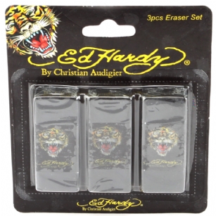Ed Hardy Esme Tiger Eraser - Black - It's time for back-to-school shopping be as fashionable with school supplies as with clothing with this Ed HardyEsmeErasersYoull smile every time you see one of these erasers! Kids love to add these to their box of school supplies.