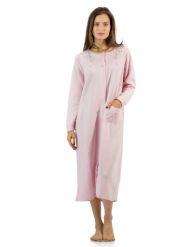 Casual Nights Women's Long Quilted Robe House Dress - Pink