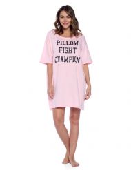 Casual Nights Women's Short Sleeve Printed Scoop Neck Sleep Tee - Light Pink