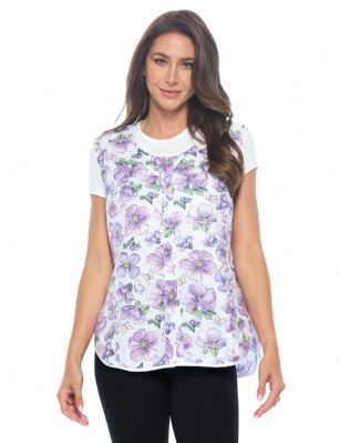 Casual Nights Women's Snap Front Smock Cobbler Woven Scrub Apron with Pockets - Purple Butterfly - Get Comfy Around the House with Casual Nights Woven Scrub Aprons Our cobbler aprons is perfect to use for maternity, labor/delivery, nurse hospital scrub gown. Makes a perfect Mothers Day gift for your loved ones, mom, housekeeper, seamstress, older women or elderly grandmother.  Thanks to a snap-front closure thats easy to open, slipping your smock on and off is easy. Its great for elderly folks with arthritic hands, people with limited dexterity and anyone who hates fumbling with traditional buttons (dont we all?!).  Looking for a plus size cobbler that fits as good as it looks? We offer sizes from S all the way to 4X in a range of adorable prints. Grab a blue smock for mom, a green for grandma, purple for your favorite nurse, and one (or three) for yourself!  Washing is a breeze too. Simply machine wash on cold, tumble dry on low and iron as needed.  Since our cobbler aprons are made from a durable cotton/poly blend, youll never have to worry about shrinking  even after repeat washes! 